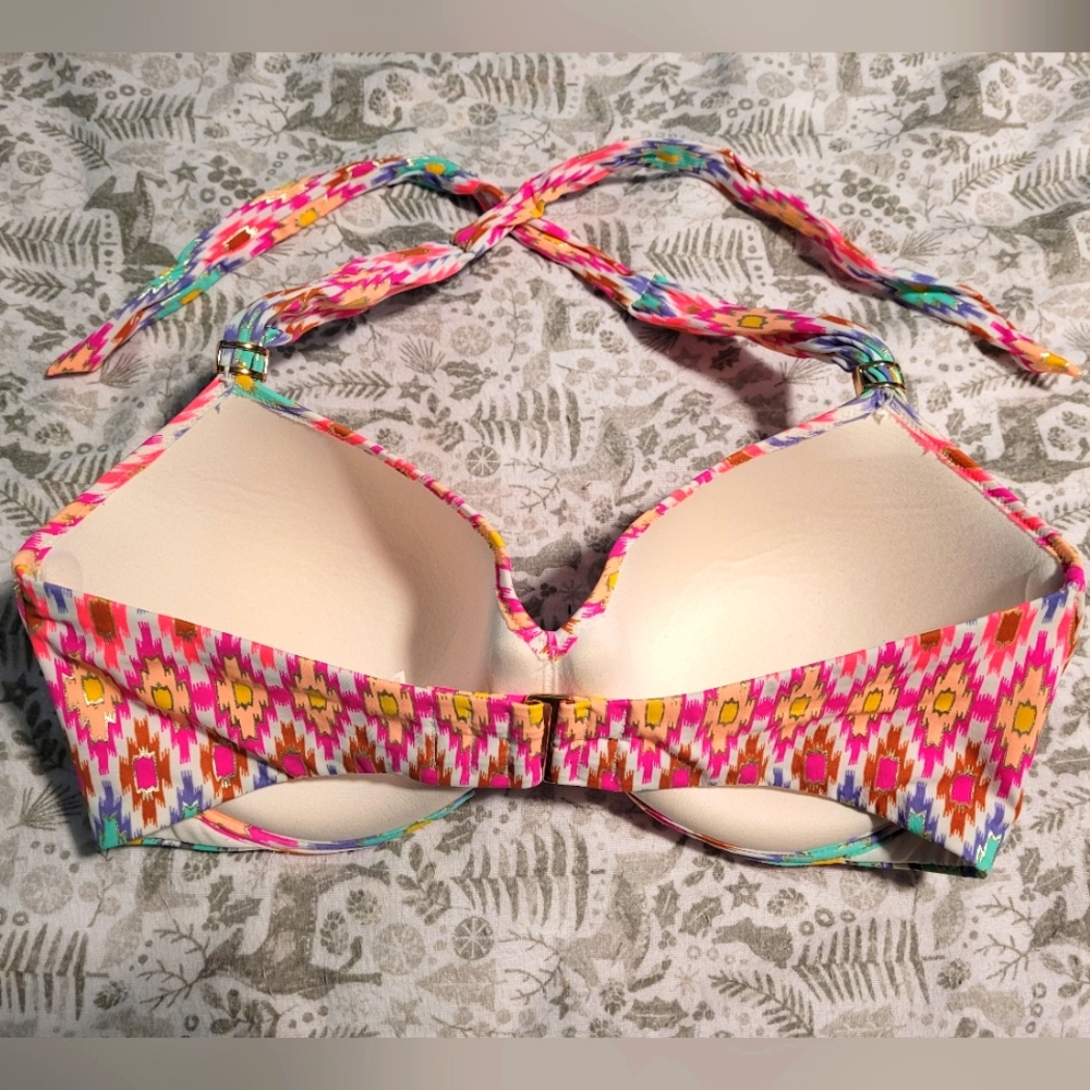 Victoria Secret The Unforgettable Demi coloful lined underwire bikini top 34DDD - Picture 3 of 5